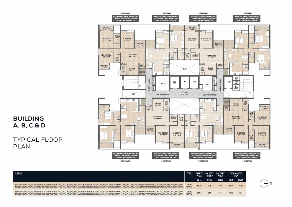 Mangalam Starview Typical floor plan